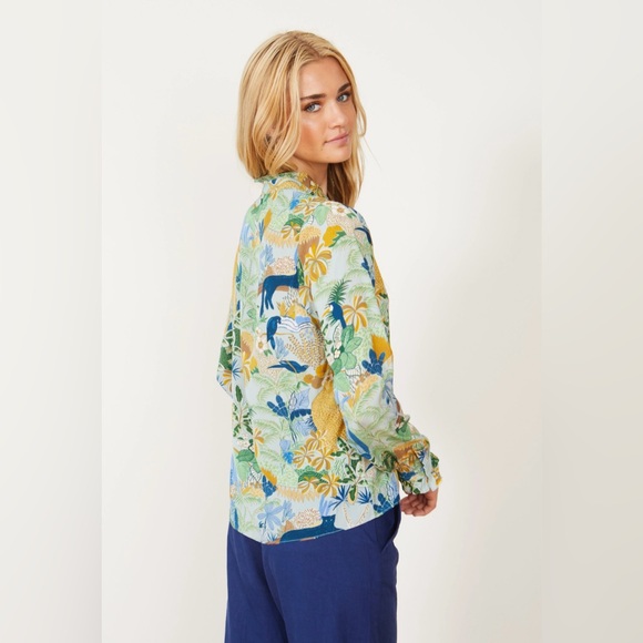 TALBOTS Jacket Women's Tropical Hibiscus Floral Button Down - Picture 4 of 12